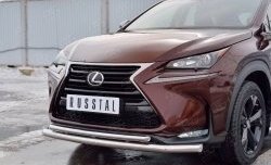 16 549 р. Защита переднего бампера (2 трубыØ63 и 42 мм, нержавейка) SLITKOFF  Lexus NX200  Z10 (2014-2017) дорестайлинг  с доставкой в г. Омск. Увеличить фотографию 4