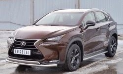 21 349 р. Защита переднего бампера (2 трубыØ63 и 75х42 мм, нержавейка) Russtal Lexus NX200 Z10 дорестайлинг (2014-2017)  с доставкой в г. Омск. Увеличить фотографию 2