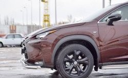 21 349 р. Защита переднего бампера (2 трубыØ63 и 75х42 мм, нержавейка) Russtal Lexus NX200 Z10 дорестайлинг (2014-2017)  с доставкой в г. Омск. Увеличить фотографию 3