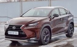 11 249 р. Защита переднего бампера (Ø75х42 мм, нержавейка) Russtal Lexus NX200 Z10 дорестайлинг (2014-2017)  с доставкой в г. Омск. Увеличить фотографию 2