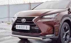 11 249 р. Защита переднего бампера (Ø75х42 мм, нержавейка) Russtal Lexus NX200 Z10 дорестайлинг (2014-2017)  с доставкой в г. Омск. Увеличить фотографию 4