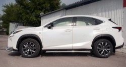 21 549 р. Защита порогов из круглой трубы диаметром 63 мм Russtal Lexus NX200 Z10 дорестайлинг (2014-2017)  с доставкой в г. Омск. Увеличить фотографию 2