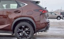 15 499 р. Защита заднего бампера (Ø42 мм с надписью, нержавейка) SLITKOFF  Lexus NX200  Z10 (2014-2017) дорестайлинг  с доставкой в г. Омск. Увеличить фотографию 3