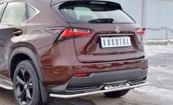 15 499 р. Защита заднего бампера (Ø42 мм с надписью, нержавейка) SLITKOFF  Lexus NX200  Z10 (2014-2017) дорестайлинг  с доставкой в г. Омск. Увеличить фотографию 4