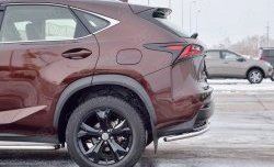 9 799 р. Защита заднего бампера (Ø42 мм уголки, нержавейка) Russtal  Lexus NX200  Z10 (2014-2017) дорестайлинг  с доставкой в г. Омск. Увеличить фотографию 4