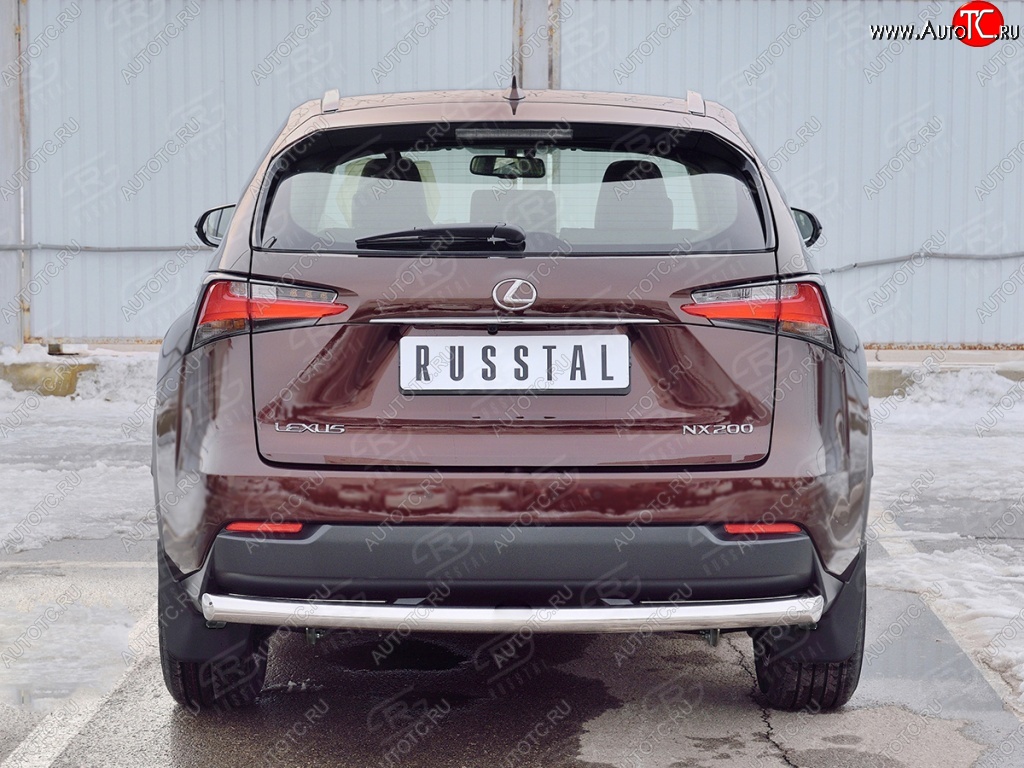 14 299 р. Защита заднего бампера (Ø63 мм, нержавейка) SLITKOFF  Lexus NX200  Z10 (2014-2017) дорестайлинг  с доставкой в г. Омск