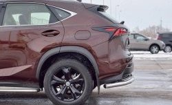 16 849 р. Защита заднего бампера (Ø63 мм с надписью, нержавейка) SLITKOFF  Lexus NX200  Z10 (2014-2017) дорестайлинг  с доставкой в г. Омск. Увеличить фотографию 3