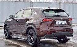 14 849 р. Защита заднего бампера (Ø63 мм уголки, нержавейка) SLITKOFF  Lexus NX200  Z10 (2014-2017) дорестайлинг  с доставкой в г. Омск. Увеличить фотографию 2