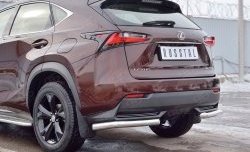 14 849 р. Защита заднего бампера (Ø63 мм уголки, нержавейка) SLITKOFF  Lexus NX200  Z10 (2014-2017) дорестайлинг  с доставкой в г. Омск. Увеличить фотографию 4