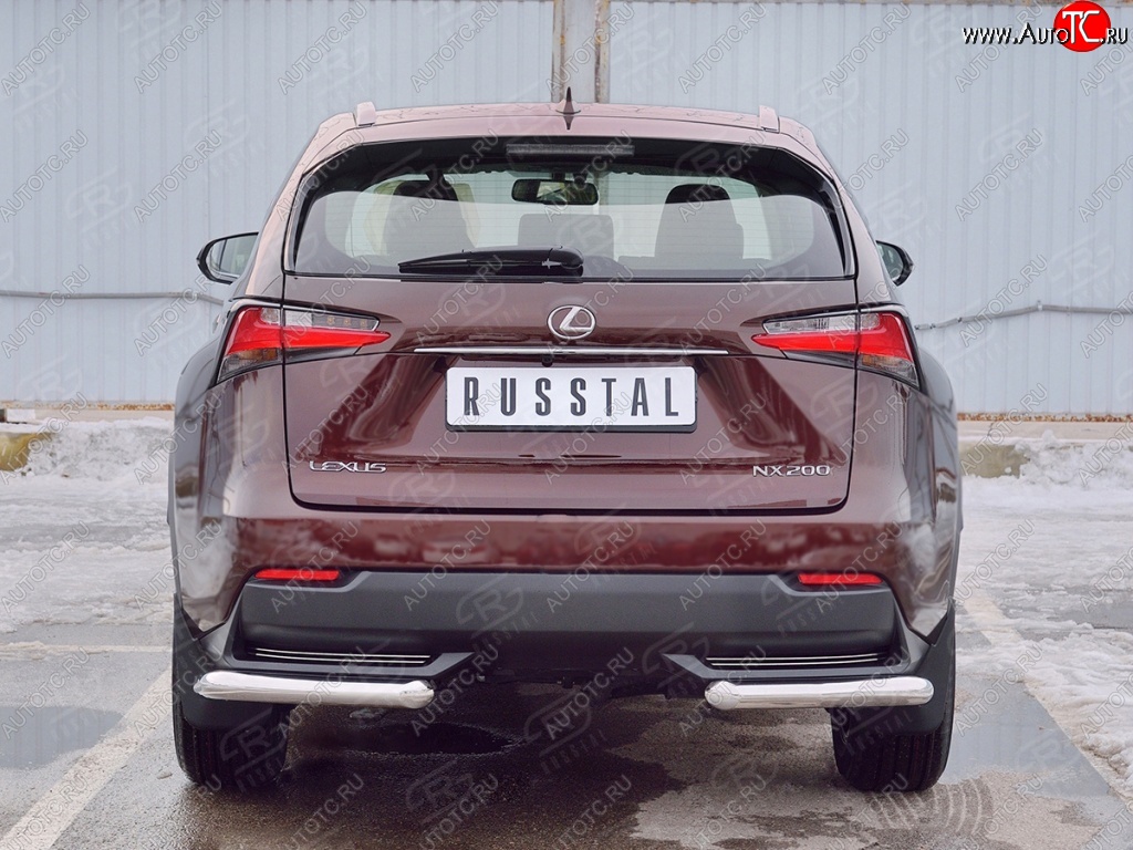 14 849 р. Защита заднего бампера (Ø63 мм уголки, нержавейка) SLITKOFF  Lexus NX200  Z10 (2014-2017) дорестайлинг  с доставкой в г. Омск