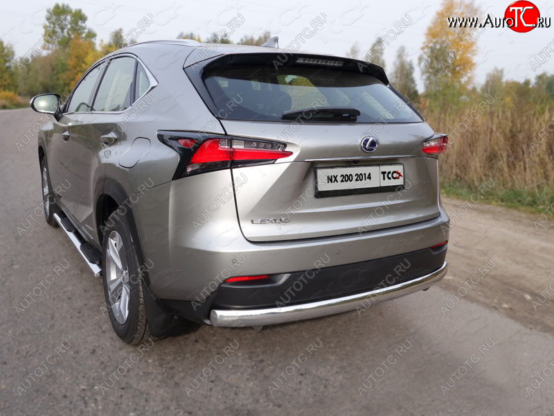 22 799 р. Защита заднего бампера (овальная) ТСС (нержавейка d75х42 мм)  Lexus NX200  Z10 (2014-2017) дорестайлинг  с доставкой в г. Омск