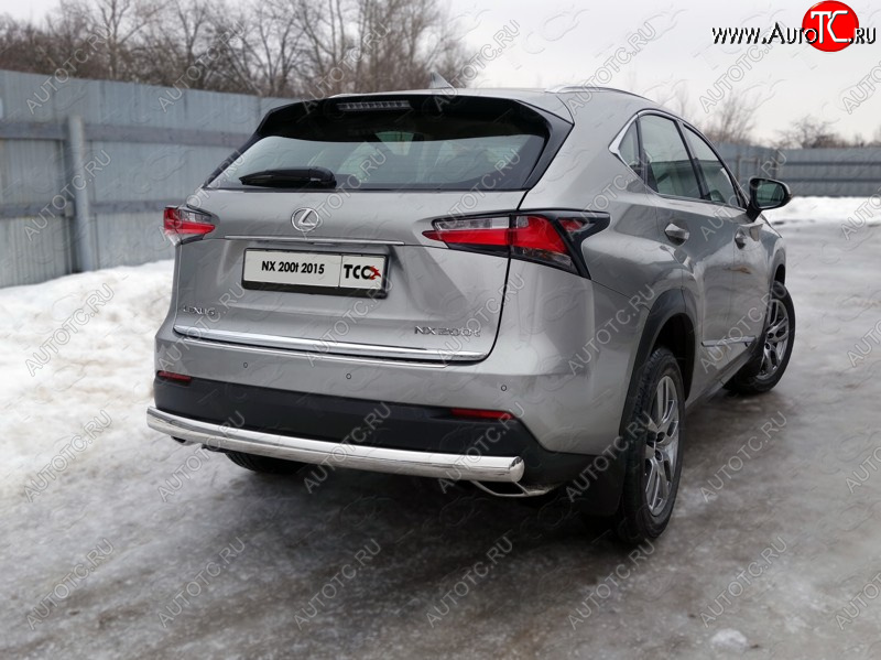 23 599 р. Защита заднего бампера (овальная) ТСС (нержавейка d75х42 мм)  Lexus NX200  Z10 (2014-2017) дорестайлинг  с доставкой в г. Омск