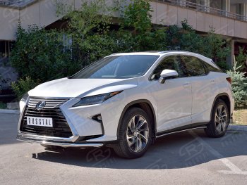 15 999 р. Защита переднего бампера (Ø42 мм, нержавейка, кроме F-Sport) SLITKOFF Lexus RX350L AL20 дорестайлинг (2017-2019)  с доставкой в г. Омск. Увеличить фотографию 2