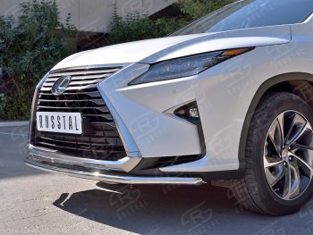 15 999 р. Защита переднего бампера (Ø42 мм, нержавейка, кроме F-Sport) SLITKOFF Lexus RX350L AL20 дорестайлинг (2017-2019)  с доставкой в г. Омск. Увеличить фотографию 4