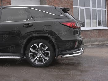 17 999 р. Защита заднего бампера (Ø63 и 42 мм, нержавейка, NOT F-SPORT) SLITKOFF  Lexus RX350L  AL20 (2017-2022) дорестайлинг, рестайлинг  с доставкой в г. Омск. Увеличить фотографию 3