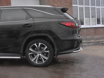 12 949 р. Защита заднего бампера (Ø75х42 мм, нержавейка, NOT F-SPORT) Russtal  Lexus RX350L  AL20 (2017-2022) дорестайлинг, рестайлинг  с доставкой в г. Омск. Увеличить фотографию 1