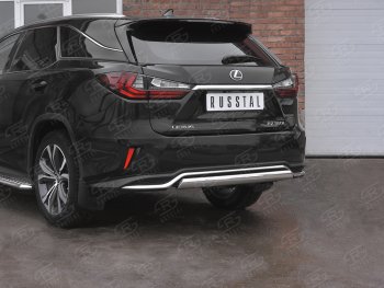 12 949 р. Защита заднего бампера (Ø75х42 мм, нержавейка, NOT F-SPORT) Russtal  Lexus RX350L  AL20 (2017-2022) дорестайлинг, рестайлинг  с доставкой в г. Омск. Увеличить фотографию 2