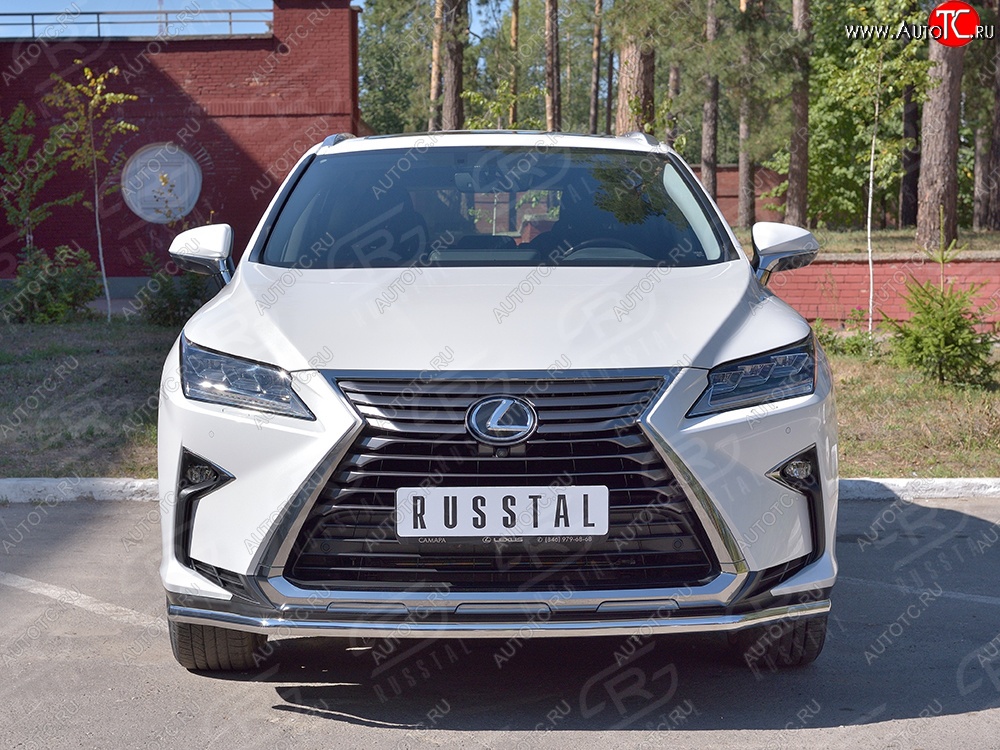 15 249 р. Защита переднего бампера (Ø42 мм, нержавейка) SLITKOFF  Lexus RX  200T (2015-2017) AL20 дорестайлинг  с доставкой в г. Омск