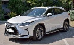 16 999 р. Защита переднего бампера (2 трубыØ63 и 42 мм, нержавейка) SLITKOFF  Lexus RX  200T (2015-2017) AL20 дорестайлинг  с доставкой в г. Омск. Увеличить фотографию 2