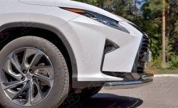 16 999 р. Защита переднего бампера (2 трубыØ63 и 42 мм, нержавейка) SLITKOFF  Lexus RX  200T (2015-2017) AL20 дорестайлинг  с доставкой в г. Омск. Увеличить фотографию 3