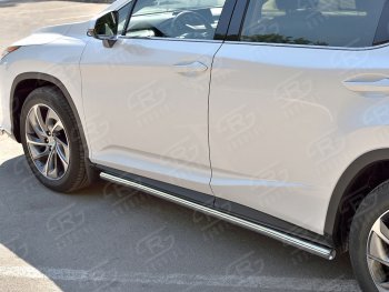 Защита порогов SLITKOFF из круглой трубы диаметром 42 мм v3 Lexus RX 200T AL20 дорестайлинг (2015-2017)