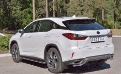 13 999 р. Защита заднего бампера (Ø42 мм волна, нержавейка) Russtal  Lexus RX  200T (2015-2017) AL20 дорестайлинг  с доставкой в г. Омск. Увеличить фотографию 2