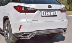 13 999 р. Защита заднего бампера (Ø42 мм волна, нержавейка) Russtal Lexus RX 200T AL20 дорестайлинг (2015-2017)  с доставкой в г. Омск. Увеличить фотографию 3