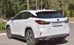 13 999 р. Защита заднего бампера (Ø42 мм волна под машину, нержавейка) Russtal  Lexus RX  200T (2015-2017) AL20 дорестайлинг  с доставкой в г. Омск. Увеличить фотографию 2