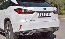 13 999 р. Защита заднего бампера (Ø42 мм волна под машину, нержавейка) Russtal  Lexus RX  200T (2015-2017) AL20 дорестайлинг  с доставкой в г. Омск. Увеличить фотографию 3