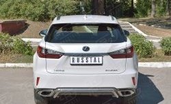 13 999 р. Защита заднего бампера (Ø42 мм волна под машину, нержавейка) Russtal  Lexus RX  200T (2015-2017) AL20 дорестайлинг  с доставкой в г. Омск. Увеличить фотографию 1