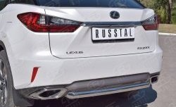 13 549 р. Защита заднего бампера (Ø63 мм, окрашенная) Russtal Lexus RX 200T AL20 дорестайлинг (2015-2017)  с доставкой в г. Омск. Увеличить фотографию 3