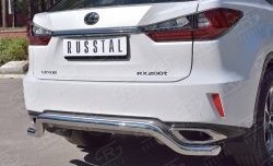 15 649 р. Защита заднего бампера диаметром 63 мм с изгибом Russtal Lexus RX 200T AL20 дорестайлинг (2015-2017)  с доставкой в г. Омск. Увеличить фотографию 3