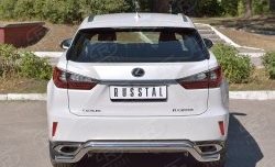 15 649 р. Защита заднего бампера диаметром 63 мм с изгибом Russtal Lexus RX 200T AL20 дорестайлинг (2015-2017)  с доставкой в г. Омск. Увеличить фотографию 1