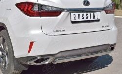 15 649 р. Защита заднего бампера (Ø75x42 мм, нержавейка) Russtal Lexus RX 200T AL20 дорестайлинг (2015-2017)  с доставкой в г. Омск. Увеличить фотографию 3