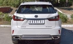 15 649 р. Защита заднего бампера (Ø75x42 мм, нержавейка) Russtal  Lexus RX  200T (2015-2017) AL20 дорестайлинг  с доставкой в г. Омск. Увеличить фотографию 1