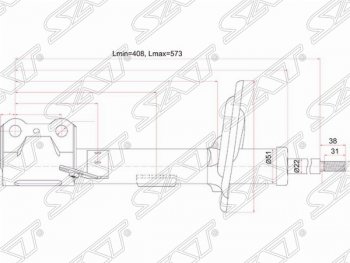 Правый амортизатор передний SAT Lexus RX270 AL10 дорестайлинг (2010-2012)