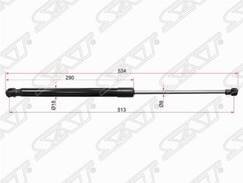 Левый упор капота SAT (газовый) Lexus RX350 AL10 дорестайлинг (2008-2012)