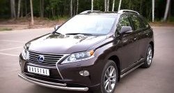 14 899 р. Защита переднего бампера (2 трубыØ63 и 42 мм, нержавейка) Russtal Lexus RX350 AL10 дорестайлинг (2008-2012)  с доставкой в г. Омск. Увеличить фотографию 3