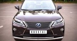 Защита переднего бампера (2 трубыØ63 и 42 мм, нержавейка) Russtal Lexus RX350 AL10 дорестайлинг (2008-2012)