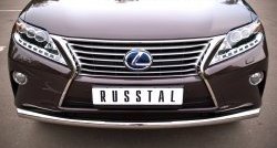 Одинарная защита переднего бампера диаметром 63 мм Russtal Lexus RX350 AL10 дорестайлинг (2008-2012)