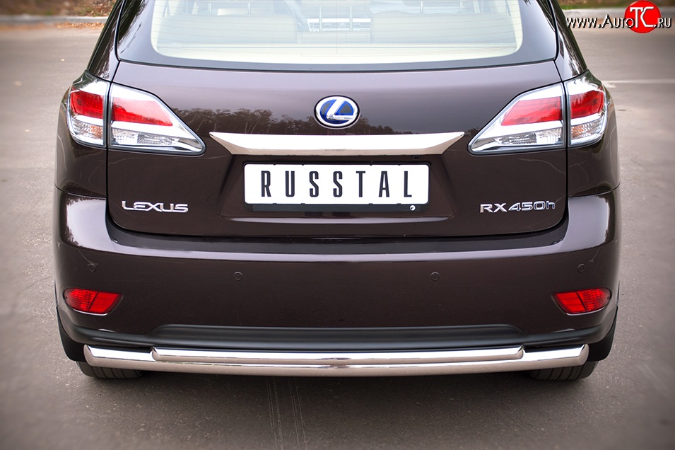 16 999 р. Защита заднего бампера (Ø63 и 42 мм, нержавейка) Russtal Lexus RX350 AL10 дорестайлинг (2008-2012)  с доставкой в г. Омск