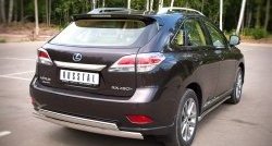 23 999 р. Защита заднего бампера (2 трубы Ø76х42 мм, нержавейка) Russtal Lexus RX450H AL10 дорестайлинг (2009-2012)  с доставкой в г. Омск. Увеличить фотографию 4