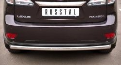 Одинарная защита заднего бампера из трубы диаметром 63 мм Russtal Lexus RX350 AL10 дорестайлинг (2008-2012)