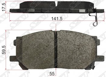 1 379 р. Колодки тормозные SAT (передние)  Lexus RX270  AL10 (2010-2012), Lexus RX350  AL10 (2008-2012), Lexus RX450H  AL10 (2009-2012), Toyota Harrier  XU30 (2003-2013), Toyota Highlander  XU40 (2007-2010)  с доставкой в г. Омск. Увеличить фотографию 1