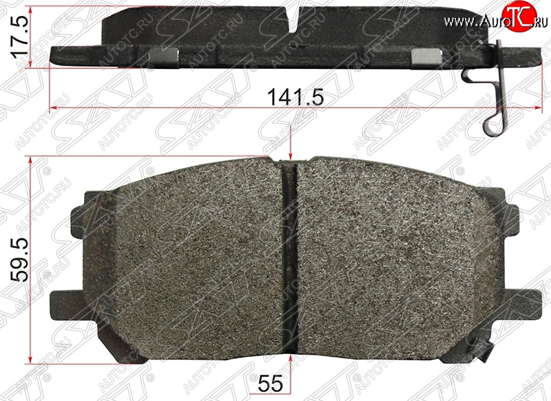 1 379 р. Колодки тормозные SAT (передние)  Lexus RX270  AL10 (2010-2012), Lexus RX350  AL10 (2008-2012), Lexus RX450H  AL10 (2009-2012), Toyota Harrier  XU30 (2003-2013), Toyota Highlander  XU40 (2007-2010)  с доставкой в г. Омск