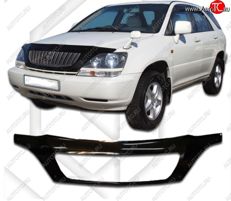 2 479 р. Дефлектор капота CA-Plastiс exclusive  Lexus RX300  XU10 (1995-2001) дорестайлинг (Classic черный, Без надписи)  с доставкой в г. Омск