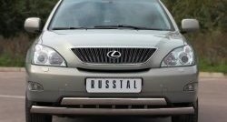 24 999 р. Защита переднего бампера (2 трубыØ75х42 мм, нержавейка) Russtal Lexus RX330 XU30 (2003-2006)  с доставкой в г. Омск. Увеличить фотографию 3