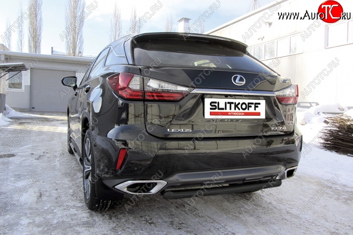 8 599 р. Защита задняя Slitkoff  Lexus RX350  AL20 (2015-2019) дорестайлинг (Цвет: серебристый)  с доставкой в г. Омск