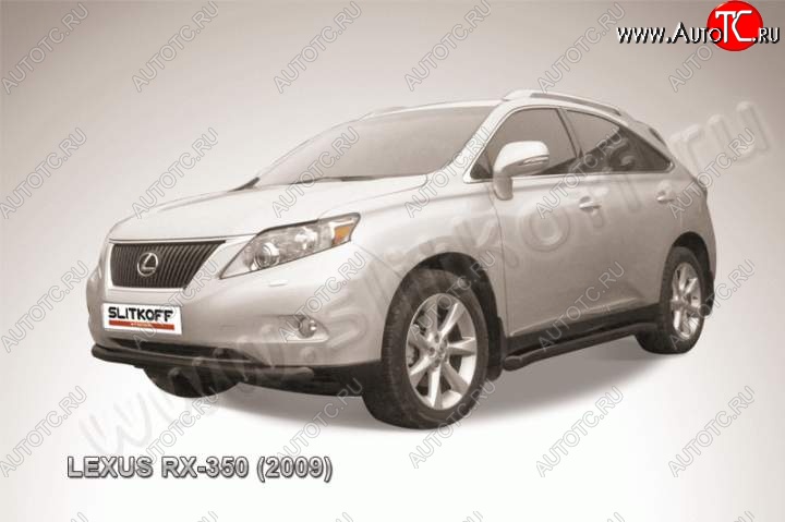 13 199 р. Защита переднего бампер Slitkoff  Lexus RX350  AL10 (2008-2012) дорестайлинг (Цвет: серебристый)  с доставкой в г. Омск