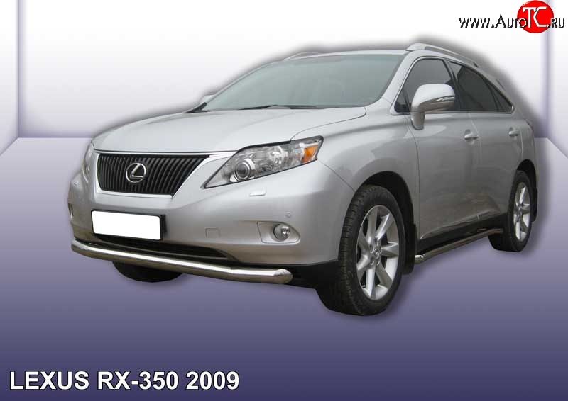 16 699 р. Одинарная защита переднего бампера диаметром 76 мм Slitkoff  Lexus RX350  AL10 (2008-2012) дорестайлинг (Нержавейка, Полированная)  с доставкой в г. Омск